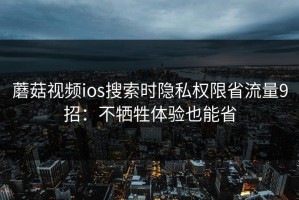 蘑菇视频ios搜索时隐私权限省流量9招：不牺牲体验也能省