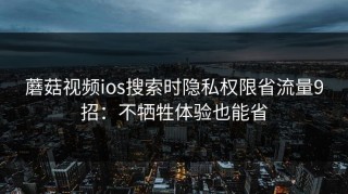 蘑菇视频ios搜索时隐私权限省流量9招：不牺牲体验也能省