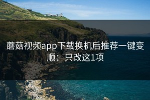 蘑菇视频app下载换机后推荐一键变顺：只改这1项