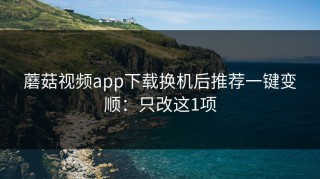 蘑菇视频app下载换机后推荐一键变顺：只改这1项