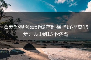 蘑菇短视频清理缓存时横竖屏排查15步：从1到15不绕弯