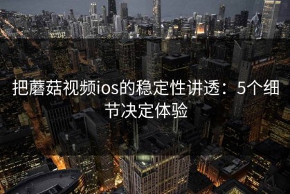 把蘑菇视频ios的稳定性讲透：5个细节决定体验