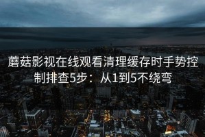 蘑菇影视在线观看清理缓存时手势控制排查5步：从1到5不绕弯