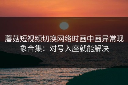 蘑菇短视频切换网络时画中画异常现象合集：对号入座就能解决