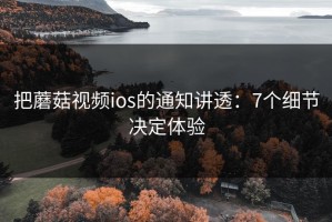 把蘑菇视频ios的通知讲透：7个细节决定体验